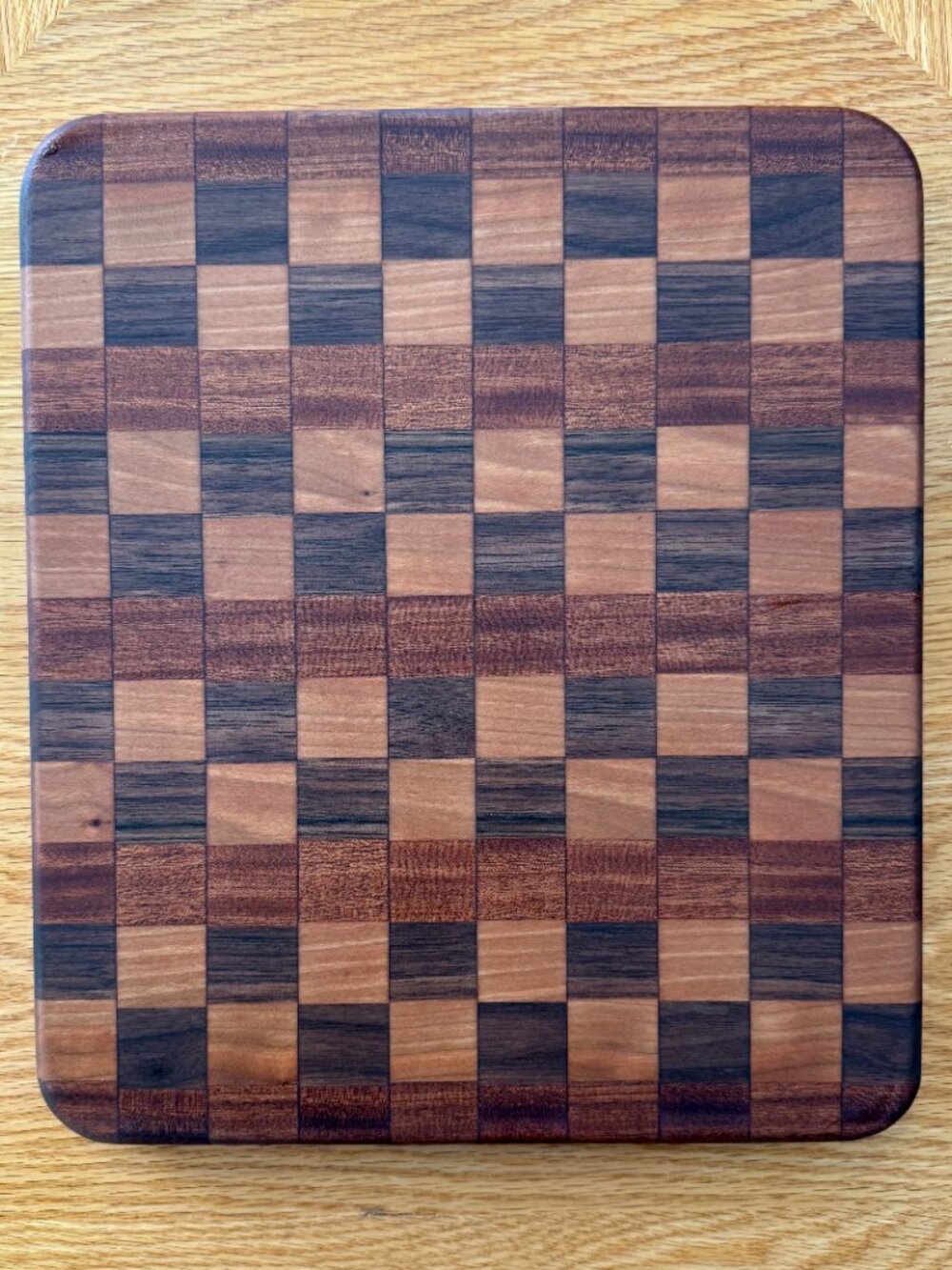 Cutting Board Hand Crafted Sapele / Cherry / Walnut Hardwoods Reversible